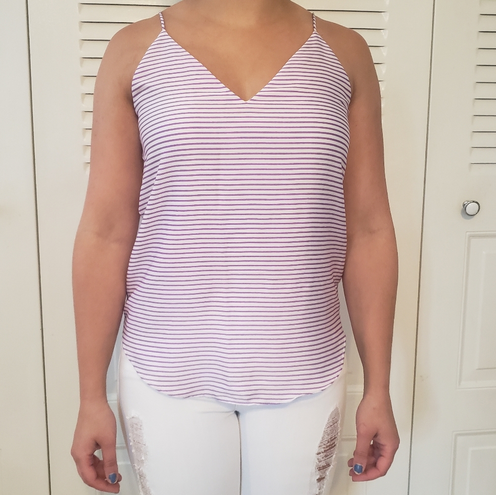 Express striped v-neck tank top